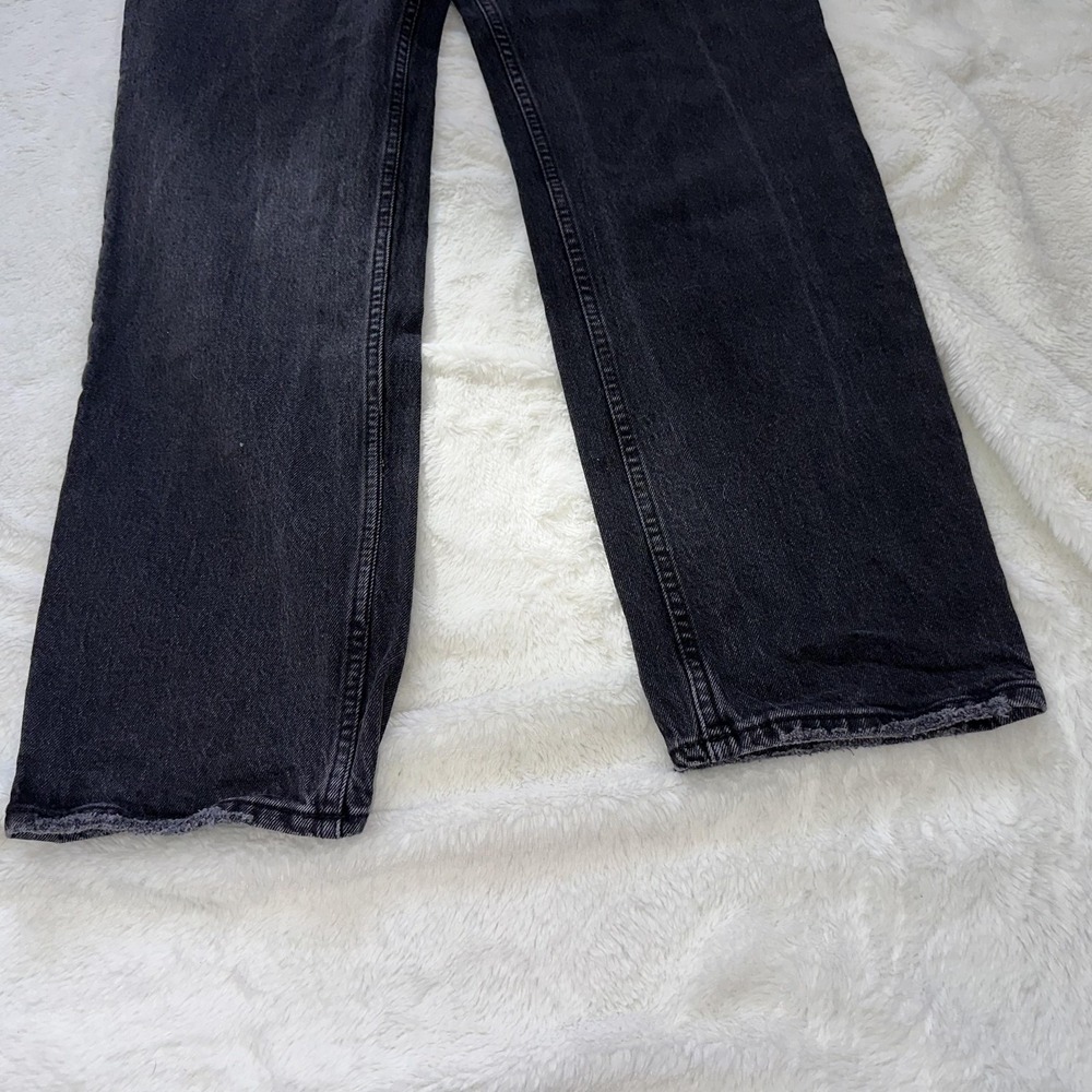 Abercrombie & Fitch Black Denim Straight Button Fly High Rise Crossover Dad Jean - Picture 7 of 11